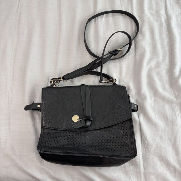 steve madden wila bag purse shoulder faux leather black - Picture 2 of 8